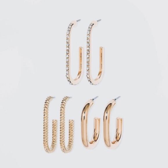 Sugarfixby BaubleBar Gold Huggie Hoop Earring Set - Picture 1 of 5